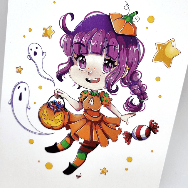 Illustration Carte Postale Halloween