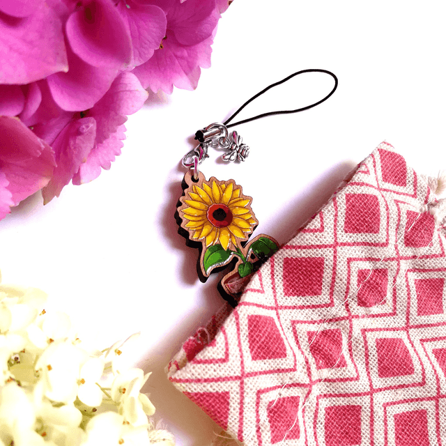 Charms en bois Tournesol
