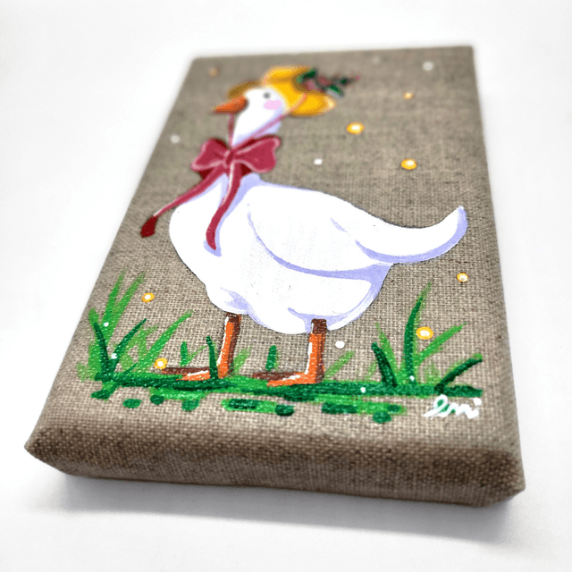 Peinture toile en lin petite oie