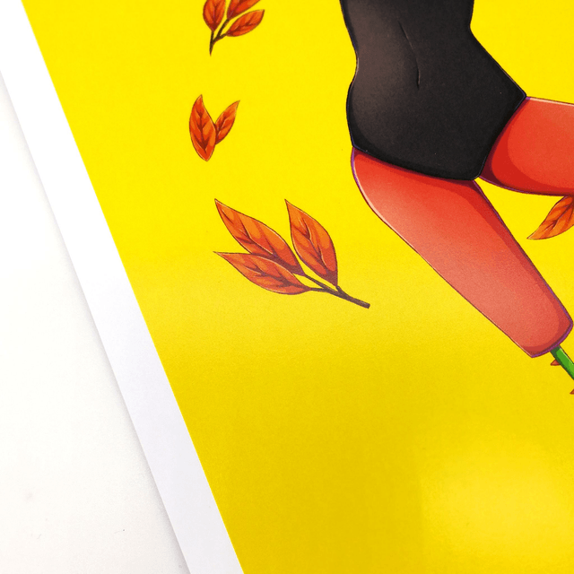 Illustration ballerine fleurie A4
