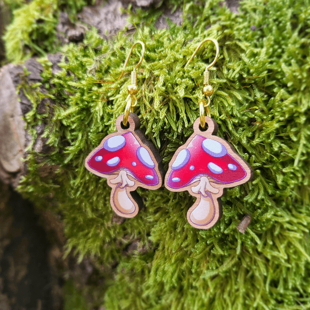 Boucles d'oreilles champignon