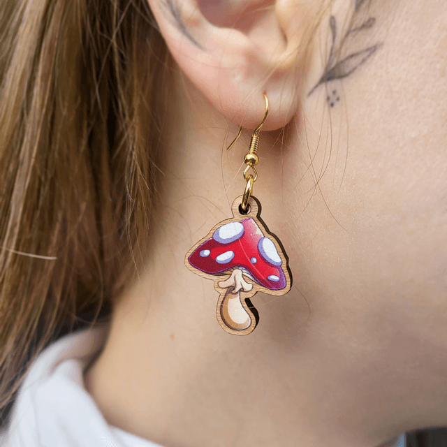 Boucles d'oreilles champignon