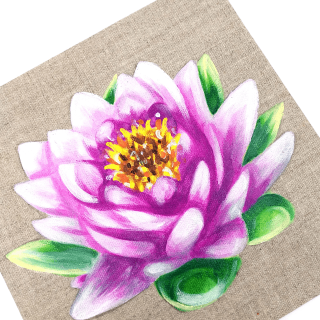 Peinture toile en lin fleur de lotus