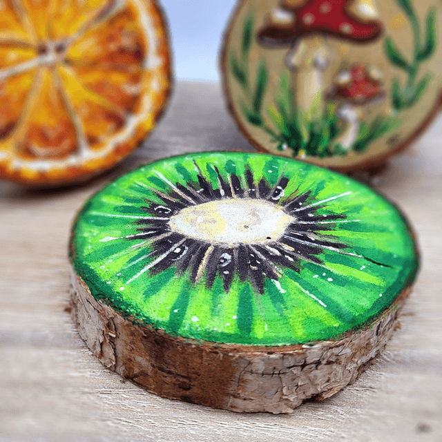 Peintures fruits sur bois