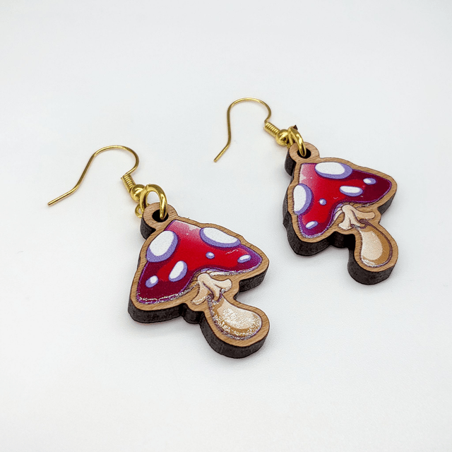 Boucles d'oreilles champignon