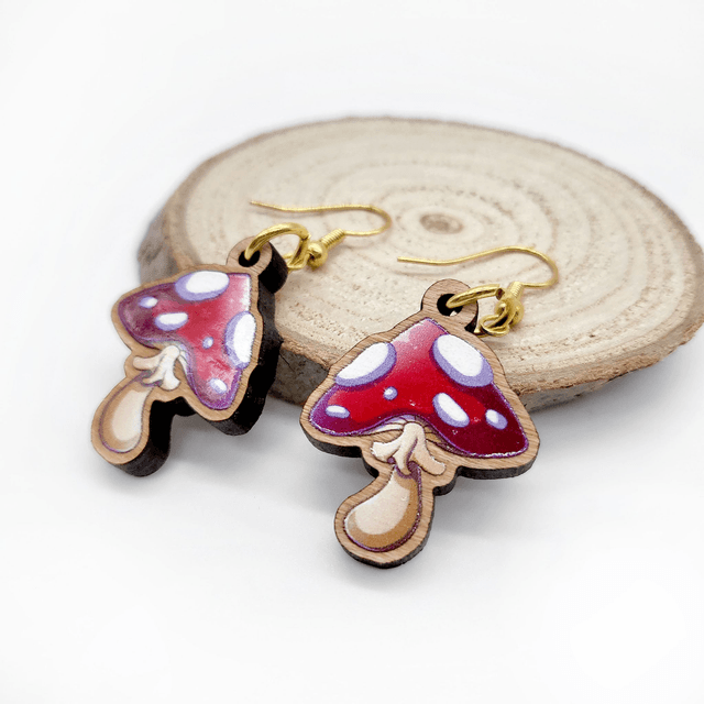 Boucles d'oreilles champignon